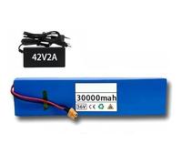 Batterie lithium-ion 36 V 30 000 mAh pour vélo électrique, avec BMS et chargeur 42 V 2 A XT90