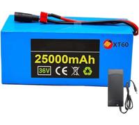 Batterie lithium-ion 36 V/48 V 10 Ah/15 Ah/20 Ah/25 Ah for vélo électrique, étanche, en PVC, avec BMS intégré et chargeur 42 V, compatible avec les moteurs 1000 W, 750 W, 500 W et 250 W.(T,36V20Ah)