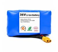 Batterie Lithium Ion 36V 4400mAh Compatible avec Scooter Électrique Hoverboard Monocycle Connecteur XT60 Rechargeable Li-Ion Bloc d'Alimentation 10S2P BMS