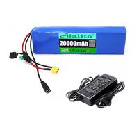 Batterie Lithium-ION 48 V 20 Ah pour Vélo Électrique avec Protection BMS, Chargeur 54,6 V 2 A Et Chargeur 54,6 V 2 A XT60