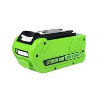 Batterie Lithium-ION 5000 mAh 40 V for Tondeuse à Gazon et scie électrique. Compatible avec GreenWorks G-Max 40 V 29462.(Green 6000mAh)
