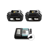 Batterie lithium-ion 6 Ah 18 V LXT 1850 | Compatible avec Makita BL1840 | Batterie haute capacité for outils électriques(M 12Ahx2 chargerx1)