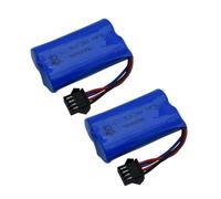 Batterie Lithium-ION 7,4 V 1400 mAh, avec Prise SM4P et Chargeur USB, Compatible avec Les Jouets Aquatiques, camions, Bateaux, hélicoptères et Accessoires.(2 pcs Battery)