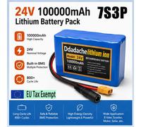 Batterie lithium-ion 7S3P 24V 100Ah 18650, entrepôt en Pologne, avec chargeur 29.4V 2A, batterie de rechange rechargeable pour vélo électrique, cyclomoteur, scooter 7S3P-Poland-XT60-JST