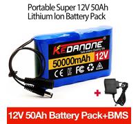 Batterie lithium-ion aste portable, moniteur de caméra CCTV + chargeur, capacité DC 2024 V, 30Ah, Super 12V, 50000mAh, 12.6 BatteryX2 ChargerX1