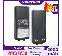 Batterie Lithium-ion de remplacement SBR-39LI 7.4V 2000mAh pour radios Yaesu FTA-450 FTA-550 FTA-550L FTA-750 FTA-850L AOR AR-DV10 2PCS