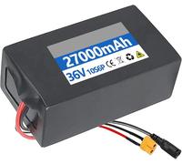 Batterie Lithium-ION for vélo électrique 36 V 9 Ah 15 Ah 18 Ah 25 Ah 27 Ah, avec Carte de Protection BMS et Chargeur.(36V 15AH,XT60)