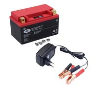 Batterie lithium-ion JMT HJTX14H-FP, 12 V 4 Ah, pôle positif gauche, DIN 51013 + chargeur