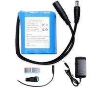 Batterie lithium-ion rechargeable 6000 mAh 12 V, convient pour appareil photo, lecteur MP3, caméscope, clavier électronique, caméra de vidéosurveillance, routeur, panneau solaire, etc. (chargeur et