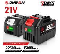 Batterie lithium-ion rechargeable ONEVAN 15000mAh 22500mAh avec chargeur, outil électrique pour hocs, compatible avec la batterie Makita 21V. 1 Battery 1EU Plug