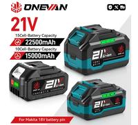 Batterie lithium-ion rechargeable ONEVAN 15000mAh 22500mAh avec indicateur de batterie hocs, outil électrique pour batterie Makita 18V 1-10Cell 1 Charge-A