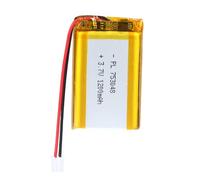 Batterie lithium-polymère 3,7 V 1200 mAh 753048 rechargeable avec connecteur JST câble pour haut-parleurs et appareils sans fil