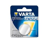 Batterie Lithium Varta CR2320 3V 135mAh, pile bouton argentée, dimensions 23mm x 2mm, poids 2.9g, conditionnement unitaire. Référence Varta 06320-101-401.