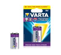 Batterie Lithium Varta CR9V 9V 1200mAh Usage Unique, Dimensions 26.5x17.5x49.2mm, Température -20°C à 60°C, Durée de Vie 10 Ans