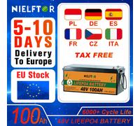 Batterie Llifepo4 48V 100Ah 51.2V Lithium fer Phosphate Grade A + cellules 6000 + Cycles BMS intégré pour Stock solaire PL ue 48V 100Ah Battery