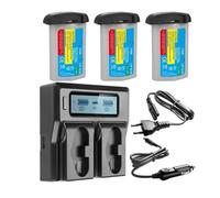 Batterie LP-E19 LP-E19 LP-E4N avec Chargeur Rapide LCD À Double Emplacement, Compatible avec Canon, for EOS 1DX 1D X Mark II 1Ds Mark III 1D Mark III 1(3BatteryWithCharger)