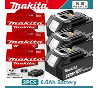 Batterie Makita 18V authentique 6ah, avec indicateur de batterie, batterie Makita rechargeable, batterie pour outils électriques BL1830 BL1840 BL1850 Makita 6Ahx2 RCLEDx1