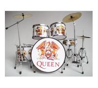 Batterie miniature déco - Queen - Hommage à Roger Taylor - Couronne royale sur les fûts et la grosse caisse