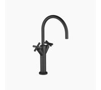 Dornbracht TARA mitigeur monocommande de lavabo avec pied surélevé sans vidage, saillie 200 mm, 22533892-33, Couleur: Noir Mat