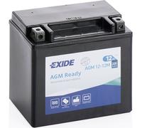 batterie moteur AGM EXIDE remplie en usine 12V 12Ah 200A 150x90x145 GAUCHE
