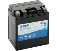 batterie moteur AGM EXIDE remplie en usine 12V 12Ah 200A 150x90x145 GAUCHE