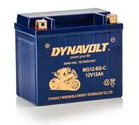 Batterie moto Dynavolt NANO-GEL MG12-BS-C 12V 12Ah 305A, remplace YTX12-BS, dimensions : 150x86x130mm, sans entretien et étanche Batterie moto gel