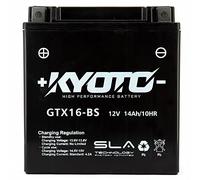 Batterie moto Kyoto SLA GTX16-BS (YTX16-BS) AGM - Sans entretien - 12 V 14 Ah - Dimensions: 150 x 87 x 161 mm compatible avec PIAGGIO Mp3 400 2007-2010
