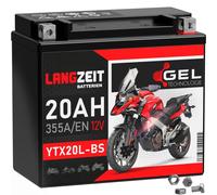 Batterie moto longue durée YTX20L-BS GEL 12V 20Ah 51821 CTX20L-BS GTX20L-BS