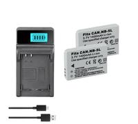 Batterie NB-5L avec Chargeur, Compatible avec Les appareils Photo Canon PowerShot S110, SX210, SX230 is, S100, SD700, SD850, SD950, SX200 et SX220.(2battery and Charger)