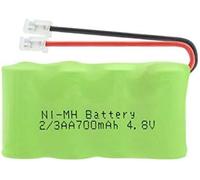 Batterie Ni-Mh Rechargeable 4.8v 700mah 2/3aa. Pack De Batteries Rechargeables avec Connecteur Universel