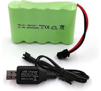 Batterie NiMH AA rechargeable-6 V-2 400 mAh-Avec prise SM 2P et câble de charge-Pour voiture,SUV 4X4,blindé télécommandés