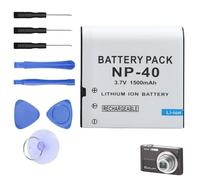Batterie NP-40 3,7V 1500 mAh Haute Capacité - Compatible avec Les Caméscopes et Appareils Photo Casio Série Z400, EX-Z