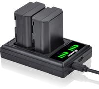 Batterie NP-FZ100 2 Pack 2280mAh, Chargeur Dual USB Compatible avec Sony Alpha A7III, A7RIII, A9, A7R3, A7RIV, A7SIII, A6600, A7C, A9II, FX3 Appareil Photo.