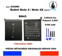 BATTERIE ORIGINALE BN43 XIAOMI MI REDMI HONGMI NOTE 4 4X 4100mAh OEM ORIGINE + KIT OUTILS DÉSASSEMBLAGE GENUINE BATTERY TOOLS