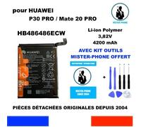 BATTERIE ORIGINALE HB486486ECW HUAWEI P30 Pro / Mate 20 Pro 4200mAh VOG-L09 LYA-L09 + OUTILS