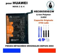 BATTERIE ORIGINALE HUAWEI HB386589ECW NOVA 3 NOVA 4 3750mAh OEM ORIGINE + KIT OUTILS GENUINE BATTERY TOOLS