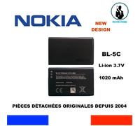 BATTERIE ORIGINALE NOKIA OEM BL5C BL-5C NEW DESIGN 1020mAh 3,8Wh 3,7V ORIGINE GENUINE BATTERY