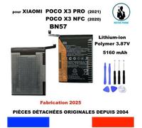 BATTERIE ORIGINALE OEM XIAOMI BN57 POCO X3 PRO & POCO X3 NFC 5160mAh NEW BATTERY + KIT OUTILS