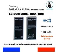 BATTERIE ORIGINALE SAMSUNG EB-BG850BBE GALAXY ALPHA SM-G850 SERIES 1860mAh NFC OEM GENUINE BATTERY
