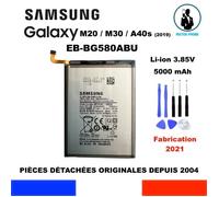 BATTERIE ORIGINALE SAMSUNG GALAXY M20 M30 A40S 2019 EB-BG580ABU 5000mAh 3,85V OEM ORIGINE + KIT OUTILS GENUINE BATTERY TOOLS