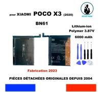BATTERIE ORIGINE BN61 OEM XIAOMI POCO X3 M2007J20CI 6000mAh GENUINE BATTERY + KIT OUTILS