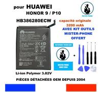 BATTERIE ORIGINE HB386280ECW HUAWEI P10 & HONOR 9 DUAL SIM 3200mAh + KIT OUTILS
