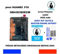 BATTERIE ORIGINE HUAWEI HB436380ECW P30 Dual Sim Edition 3650mAh OEM ORIGINAL + KIT OUTILS GENUINE BATTERY TOOLS
