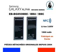 BATTERIA ORIGINALE SAMSUNG EB-BG850BBE GALAXY ALPHA SM-G850 SERIES 1860mAh OEM