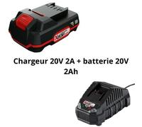 Parkside Batterie 20V PAP20B1 2 Ah avec Chargeur PLG20C1 et Active Cell Balancing