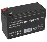 Multipower MP7, 2-12B 12V 7,2 Ah Batterie à Plomb Vds 6,3mm LC-R127R2P1 Ups Rpc