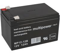Batterie Plomb Multipower MP12-12B Pb 12V 12Ah VdS G114091, Faston 6,3