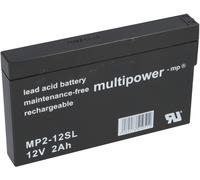 Multipower MP2-12SL MP2-12SL Batterie au Plomb 12 V 2 Ah en Plomb Non tissé (AGM) (l x H x P) 148 x 90 x 20 mm