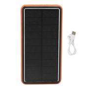 Batterie Portable Solaire 50000mAh, Chargeur Portable avec lumière LED en Alliage d'aluminium, Charge Rapide pour Camping en Plein air, Voyage d'urgence (Orange)