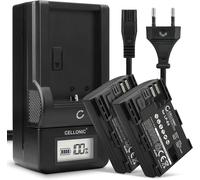 Batterie pour Caméra, Compatible avec Blackmagic Pocket Cinema 4k, Compatible avec Canon LP-E6NH (7.4V, 2000mAh) 2 Pièces + Chargeur